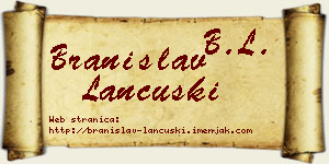 Branislav Lančuški vizit kartica
